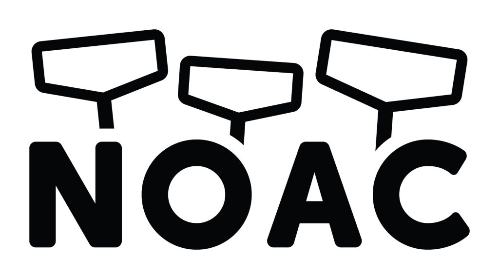 A graphic with the acronym 'NOAC' in bold black letters against a white background.